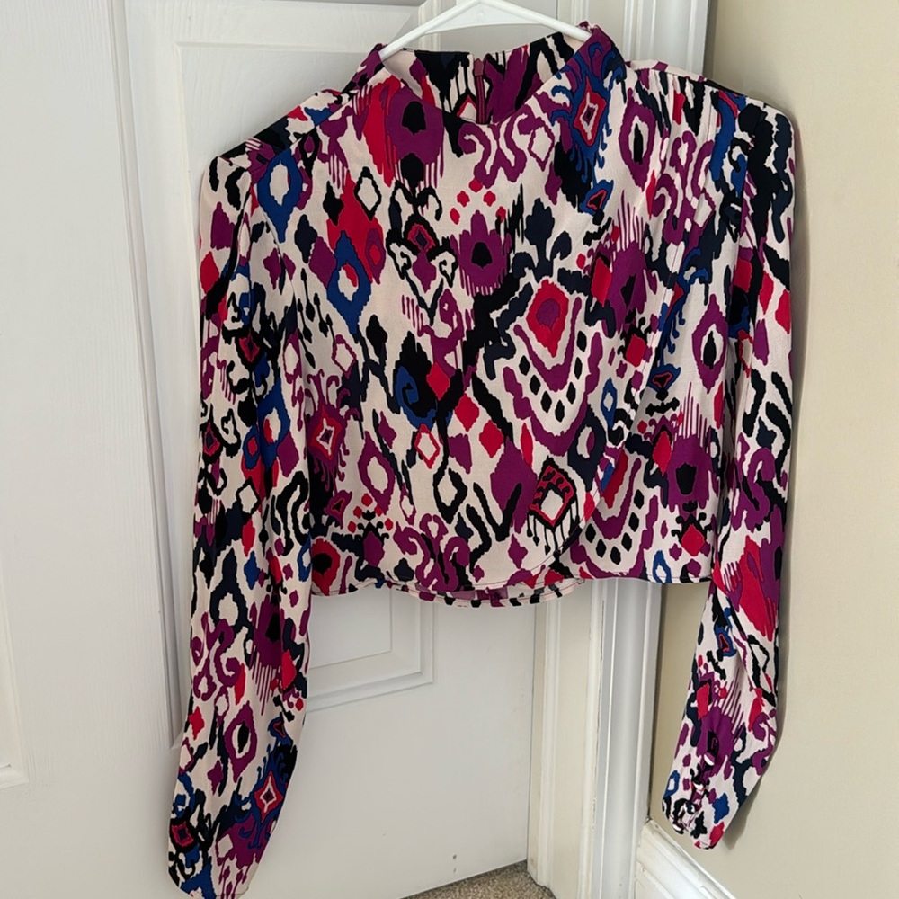 Zara cropped print shirt